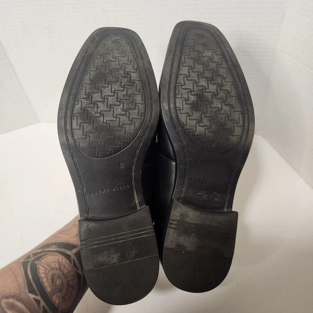 Perry Ellis Portfolio Men 8 Black Justin Ultra Foam Slip On‎ Dress Loafer Shoes